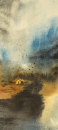 Muntehaa Azad, 11 x 23 Inch, Watercolor on Paper, Landscape Painting, AC-MNA-011
